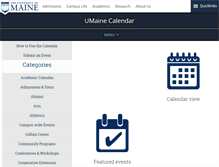 Tablet Screenshot of calendar.umaine.edu